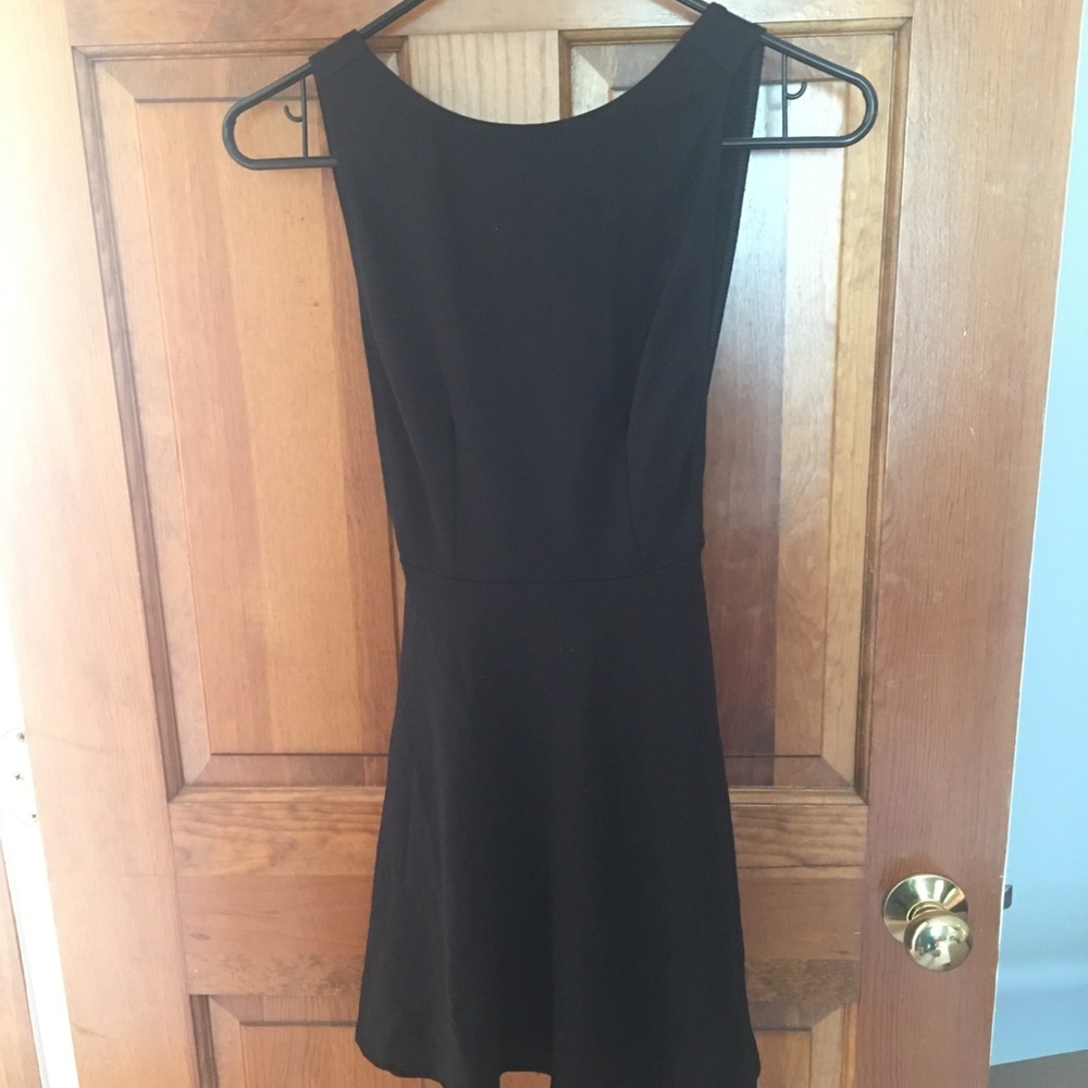 American Apparel Black Ponte Skater Dress